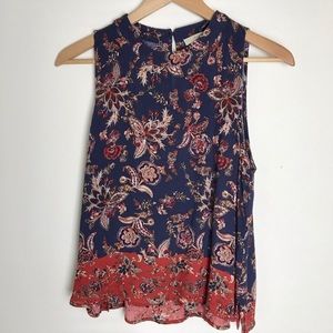 LAST CHANCE! Elodie blue/red floral paisley tank